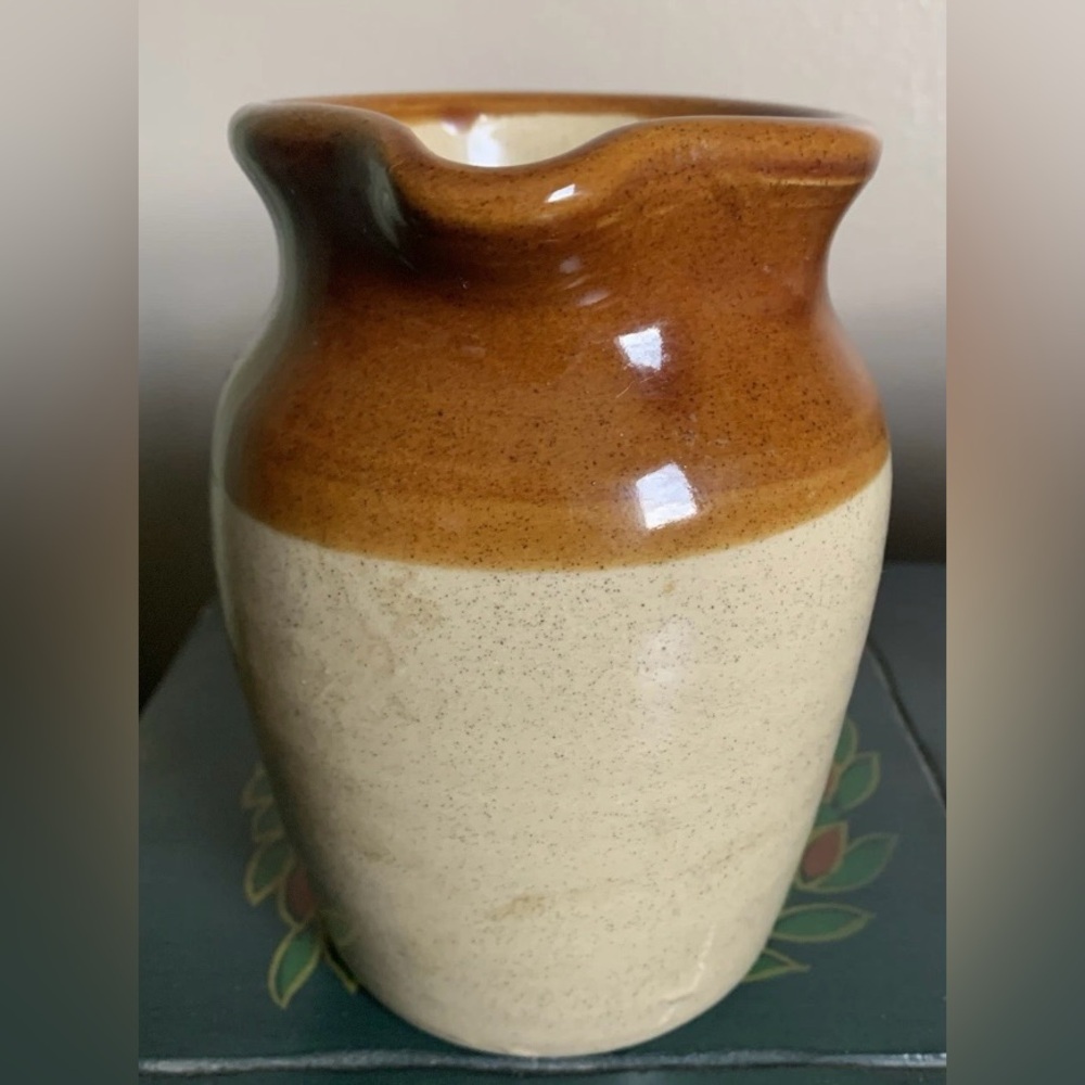 Pottery Pearsons of Chesterfield England Stoneware Brown Cream Ceramic Pitcher